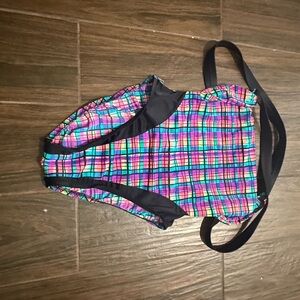 Colorful Plaid Swimsuit electric Beach vintage